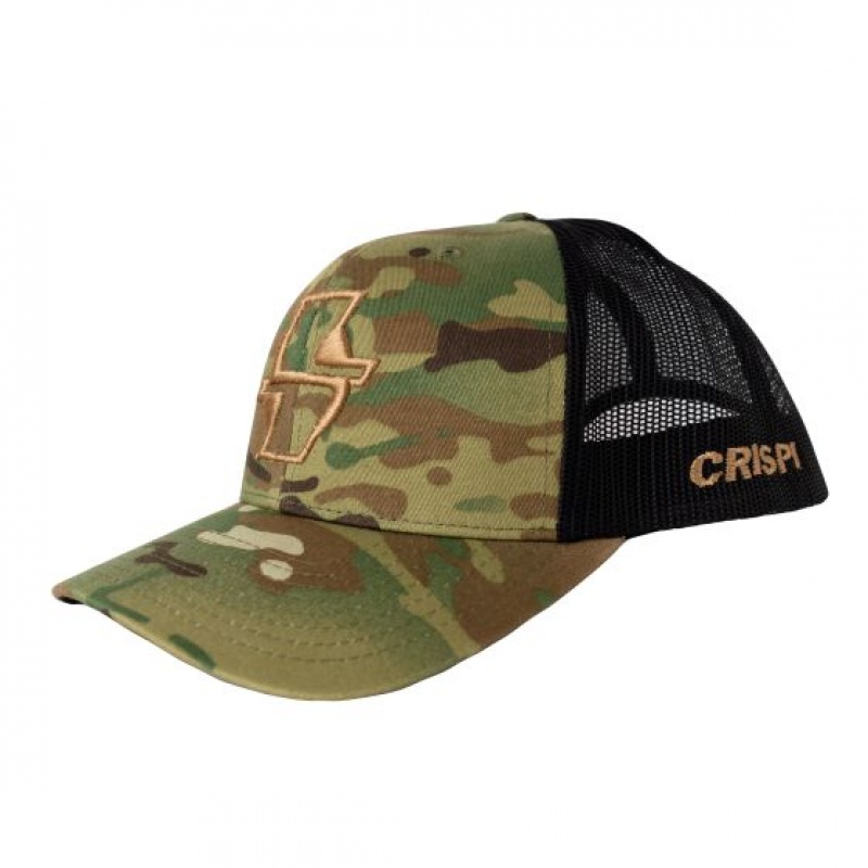 Crispi Multicam Black Panel Curved Brim Hatt Unisex Camouflage Svarte | NO-ZVDBJOC-64
